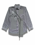 Gallery Pocket Shirt – Grey Pullover with Ribbon Brushwork