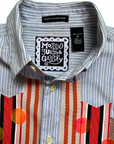 Sparkle Box Crop – Blue Stripe with Orange Ribbon & Paillettes