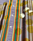 Sparkle Box Crop – Maroon Stripe with Earthtone Ribbon & Yellow Paillettes