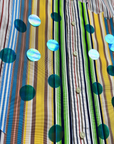 Sparkle Box Crop – Multicolor Stripe with Cool Ribbon & Blue Paillettes