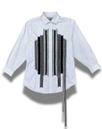 GALLERY SHIRT - STITCHUATION GROSGRAIN RIBBON GREY BABY STRIPE