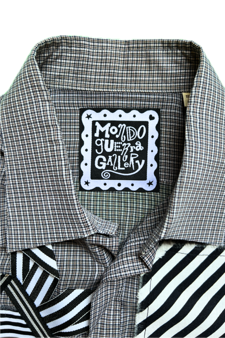 Gallery Pocket Shirt – Grey Pullover with Ribbon Brushwork